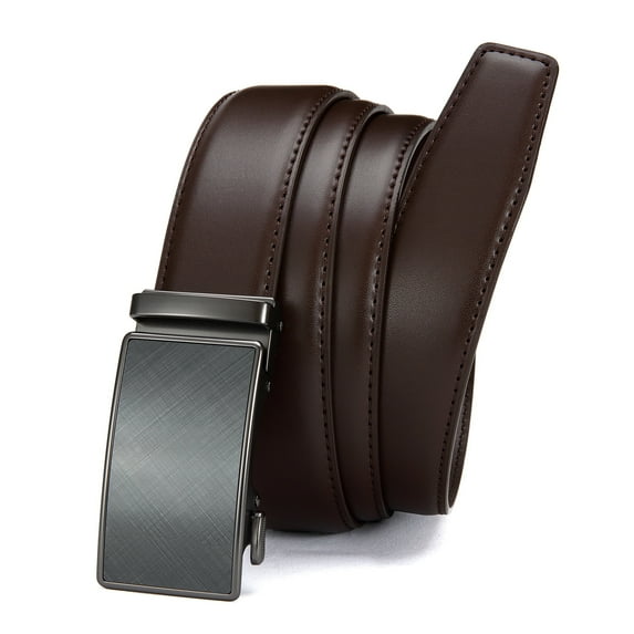 YOETEY Mens Belt Leather Belt, Ratchet Belt with Automatic Sliding Buckle for Casual, 1 3/8"(35mm)