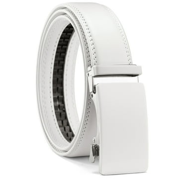 YOETEY Mens Belt Leather Belt, Ratchet Belt with Automatic Sliding Buckle for Casual, 1 3/8"(35mm)