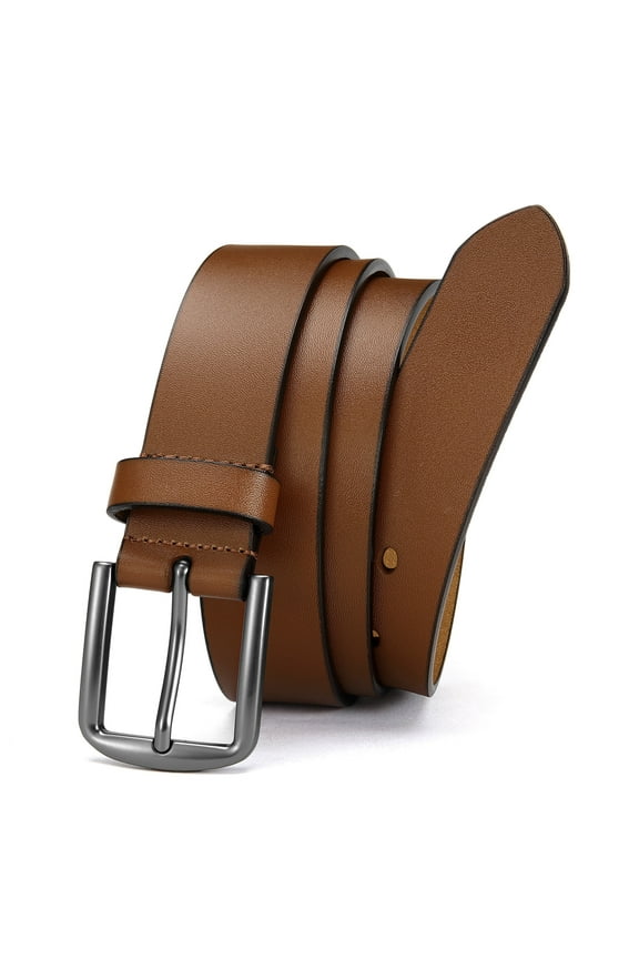 Mens Belt Leather Belt for Jeans, Casual and Dress, Classic Style 1 3/8"(35mm)