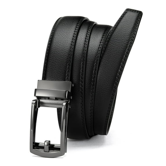 YOETEY Mens Belt Leather Ratchet Belt, Dress Belt for Men - Comfort with Click Buckle 1 1/4"(32mm)