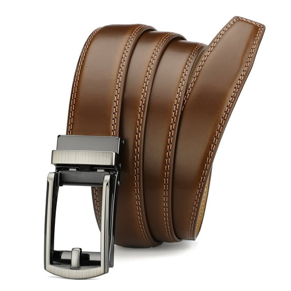 YOETEY Mens Belt Leather Ratchet Belt, Dress Belt for Men - Comfort with Click Buckle 1 1/4"(32mm)