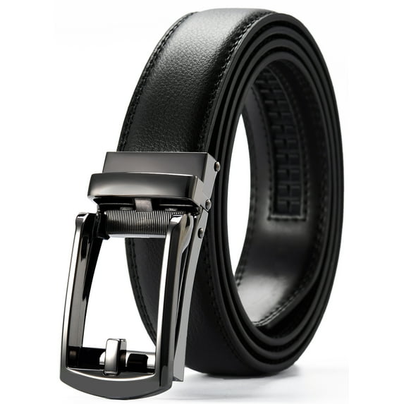 YOETEY Mens Belt Leather Ratchet Belt, Dress Belt for Men - Comfort with Click Buckle 1 1/4"(32mm)