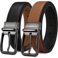 thumbnail image 1 of YOETEY Mens Belt, Reversible Leather Belt for Men, Double Style Singular Elegance 1 3/8" (35mm), 1 of 8