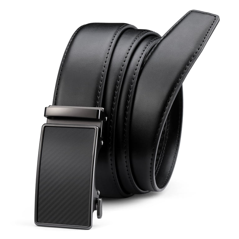 YOETEY Men's Ratchet Dress Belt, Adjustable Leather Casual Belt, 1 3/8