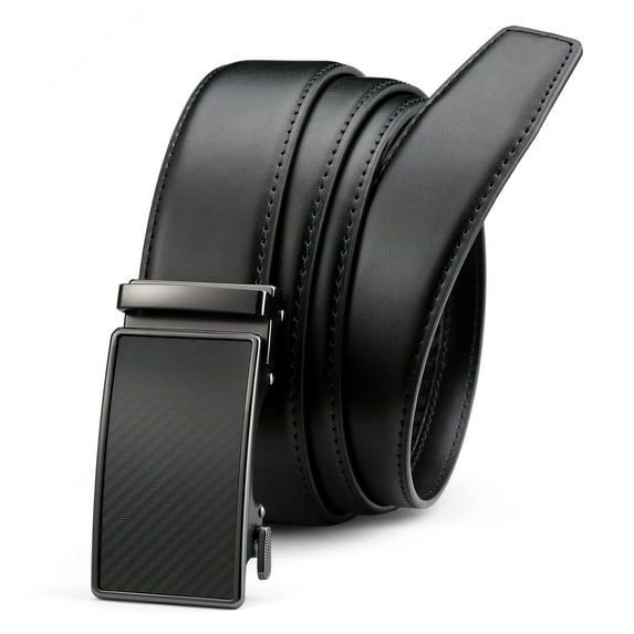 YOETEY Mens Belt, Ratchet Belt for Dress Casual, Leather Belt Adjustable to Fit 1 3/8"(35mm)