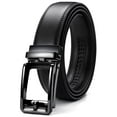 thumbnail image 1 of YOETEY Mens Belt Ratchet Leather Belt - Dress Belt with Sliding Buckle Comfort Click 1 3/8"(35mm), 1 of 8