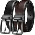 thumbnail image 1 of YOETEY Mens Belt, Reversible Leather Belt for Men, Double Style Singular Elegance 1 3/8" (35mm), 1 of 6