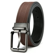 YOETEY Mens Belt, Reversible Belt Two in One, Leather Belt for Casual Pants Shoes 1 1/2"(38mm)