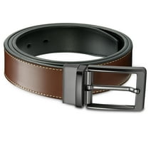YOETEY Mens Belt Reversible Leather Belt, Two in One Classic Style for Formal Casual 1 3/8"(35mm)