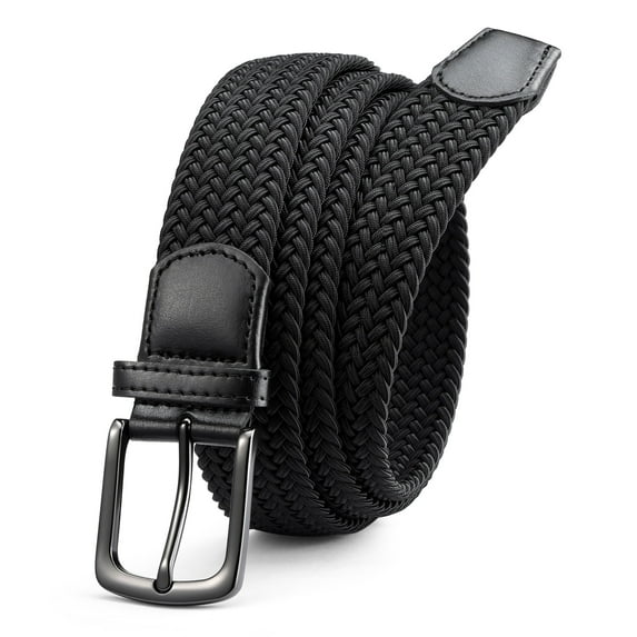YOETEY Mens Belt Wowens Belt Elastic Braided Woven Belt, Belt for Casual Golf Pants 1 3/8"(35mm)