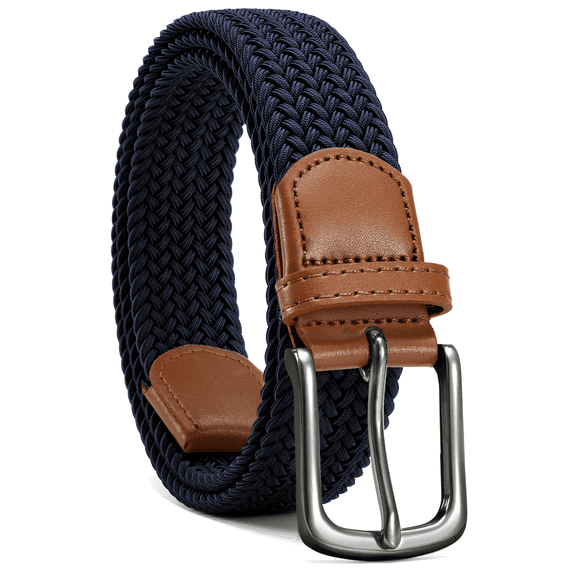 YOETEY Mens Belt Wowens Belt Elastic Braided Woven Belt, Belt for Casual Golf Pants 1 3/8"(35mm)