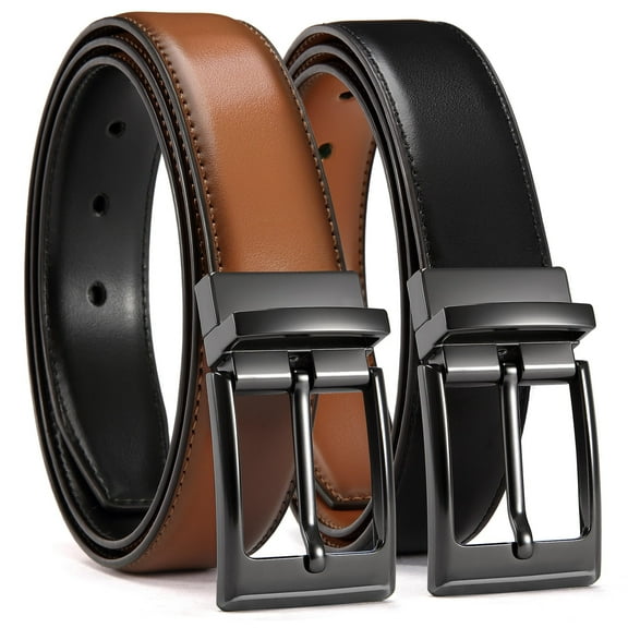 YOETEY Mens Belts Leather 1 Pack - 1.25" Reversible Belts for Men for Dress Pants