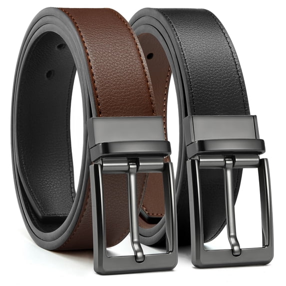 YOETEY Mens Belt 1 Pack - 1 3/8" Leather Reversible Belts for Men for Dress Pants