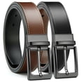 thumbnail image 1 of YOETEY Mens Belt 1 Pack - 1 3/8" Leather Reversible Belts for Men for Dress Pants, 1 of 7
