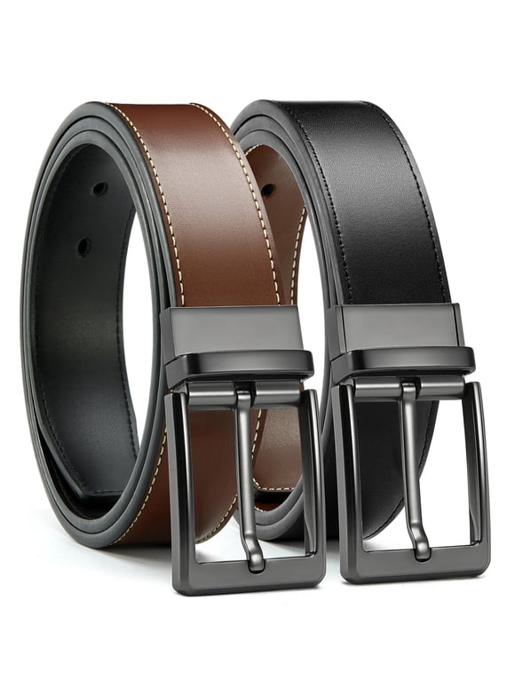 Mens Belt 1 Pack - 1 3/8" Leather Reversible Belts for Men for Dress Pants