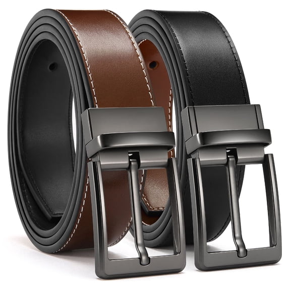 YOETEY Mens Belt 1 Pack - 1 3/8" Leather Reversible Belts for Men for Dress Pants