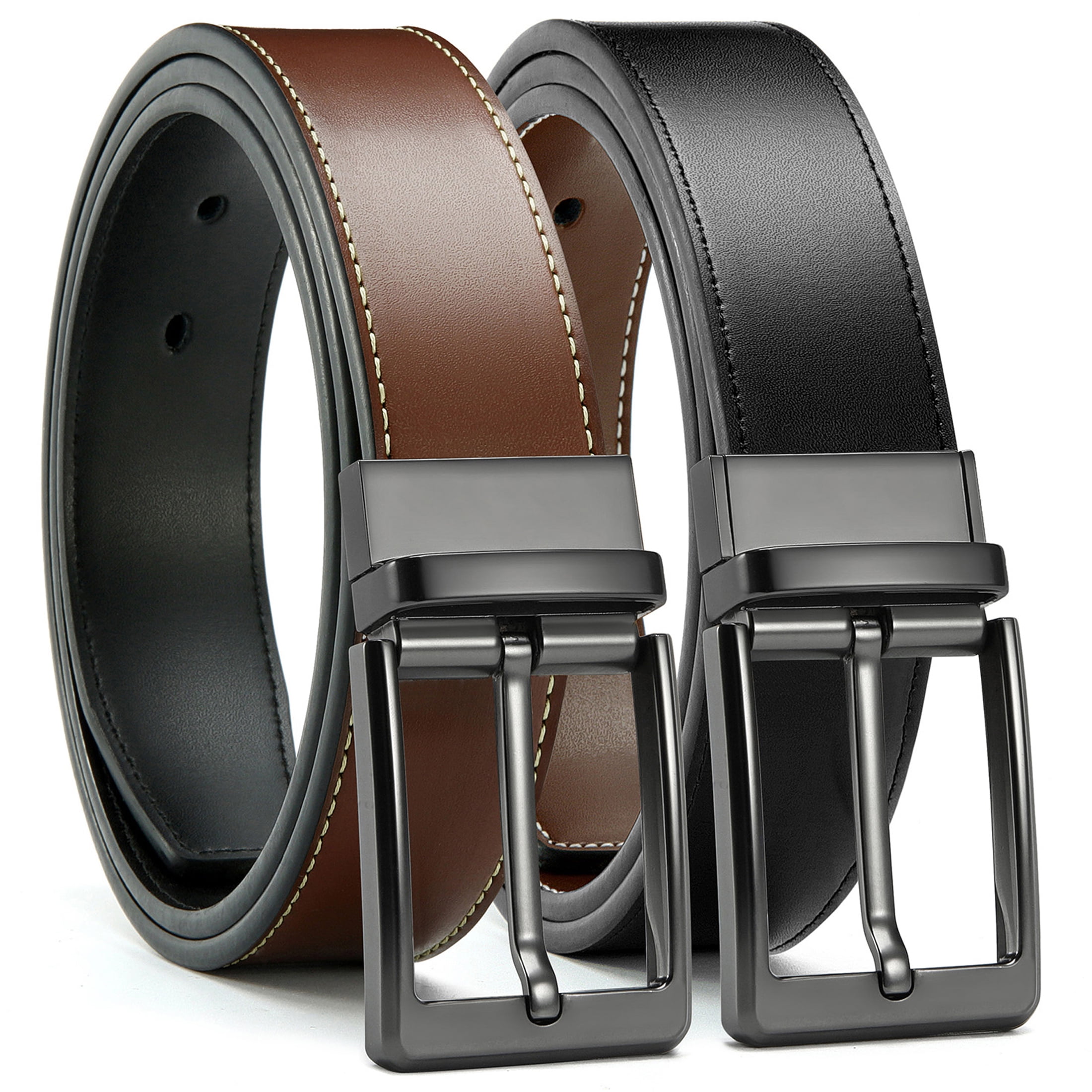 YOETEY Mens Belt 1 Pack - 1 3/8" Leather Reversible Belts for Men for Dress Pants