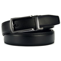 YOETEY Mens Leather Dress Belt, Ratchet Belt for Men - Comfort with Click Buckle 1 1/4"(33mm)
