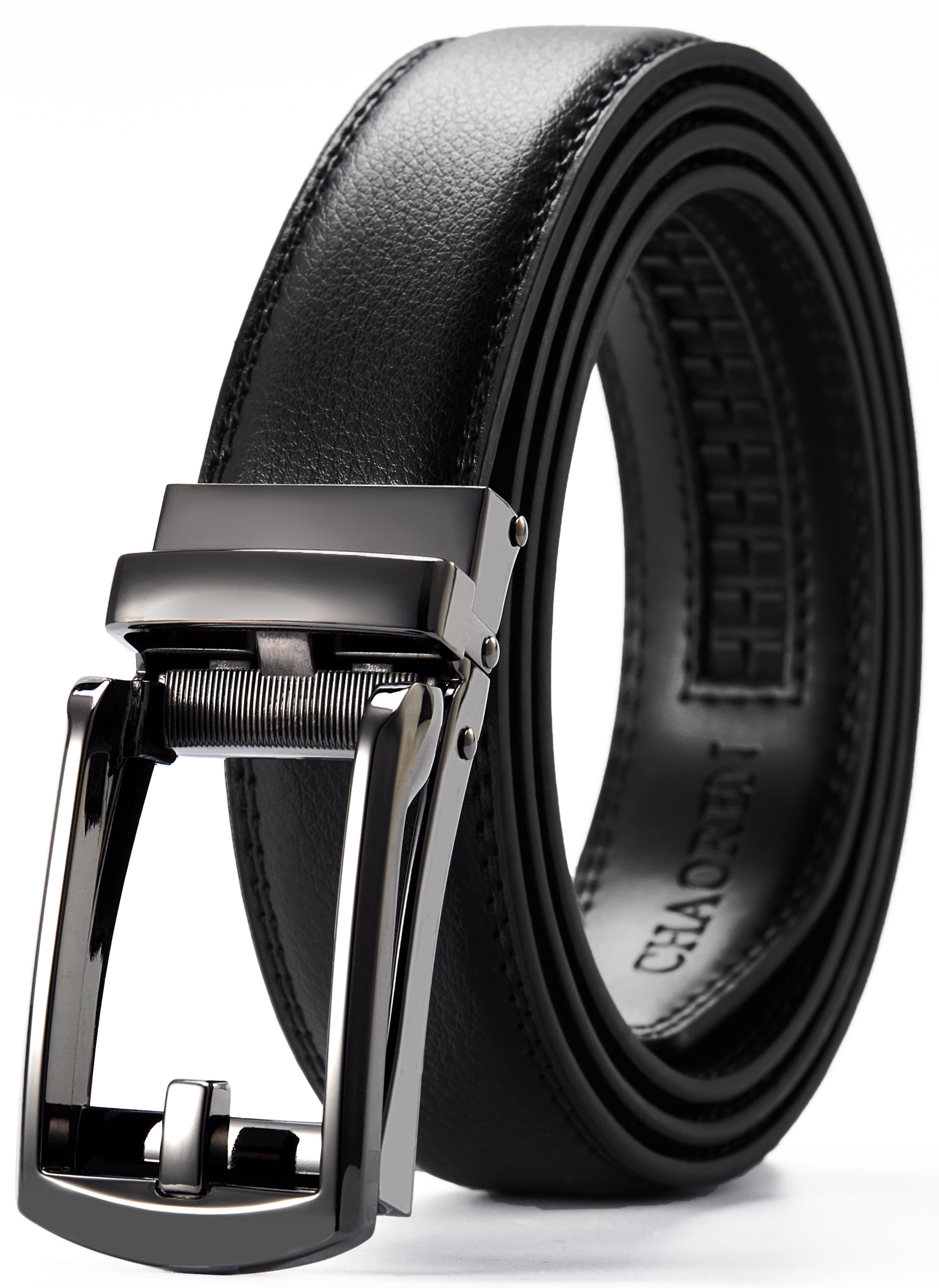 YOETEY Mens Leather Dress Belt, Ratchet Belts Comfort with Click Buckle ...