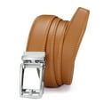 thumbnail image 1 of YOETEY Mens Belt Ratchet Leather Belt - Dress Belt with Sliding Buckle Comfort Click 1 3/8"(35mm), 1 of 9