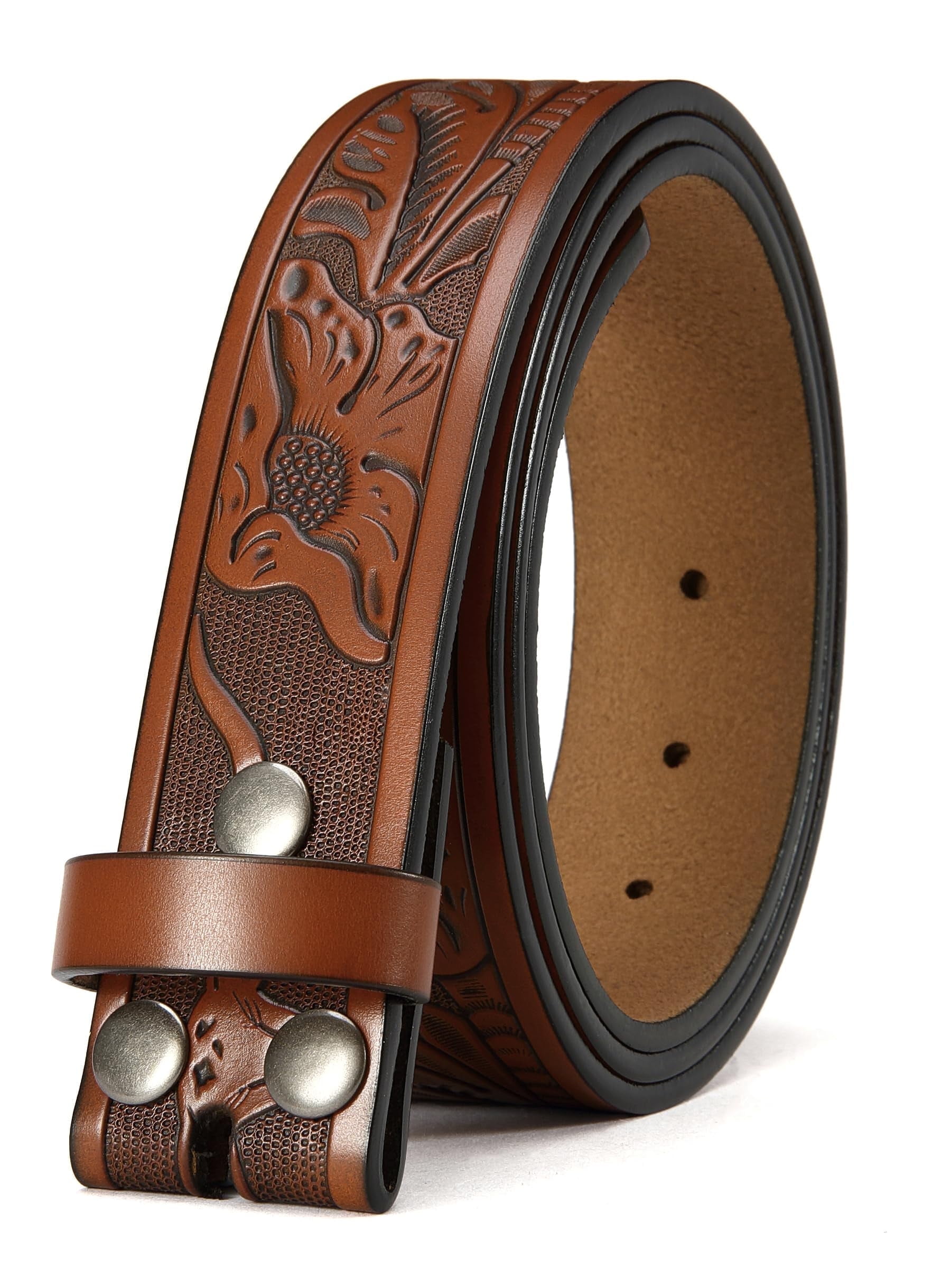genuine leather belt without buckle
