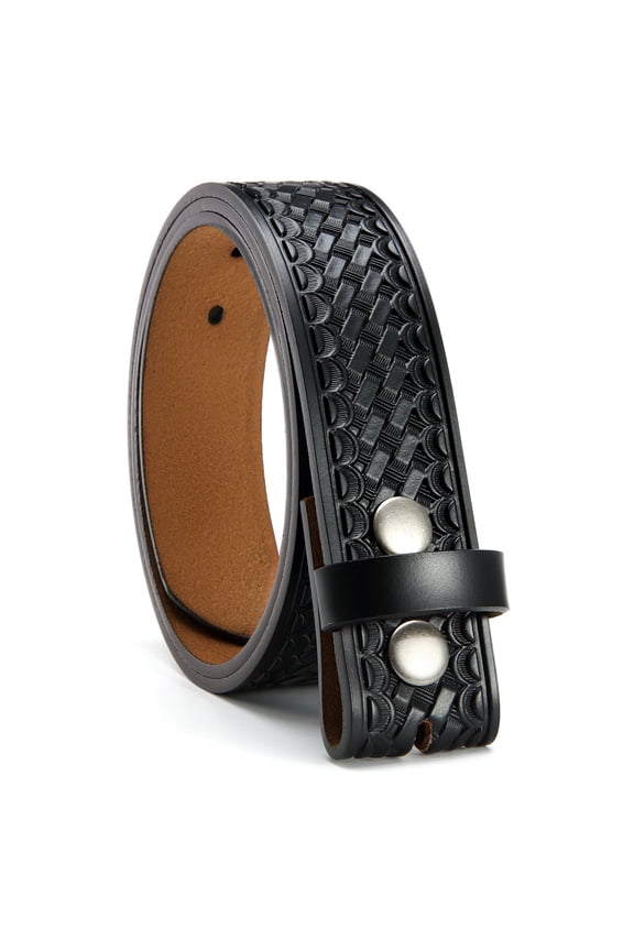 Mens Western Genuine Leather Belt Without Buckle - Cowboy Belt for Casual Jeans