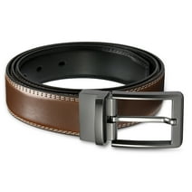 YOETEY Reversible Belt for Men, Leather Adjustable Belt for Dress Casual 1 3/8" Black & Brown