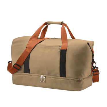 YOETEY Foldable Duffel Bag for Men and Women, Large Travel Tote with Zippers, Shoulder Bag