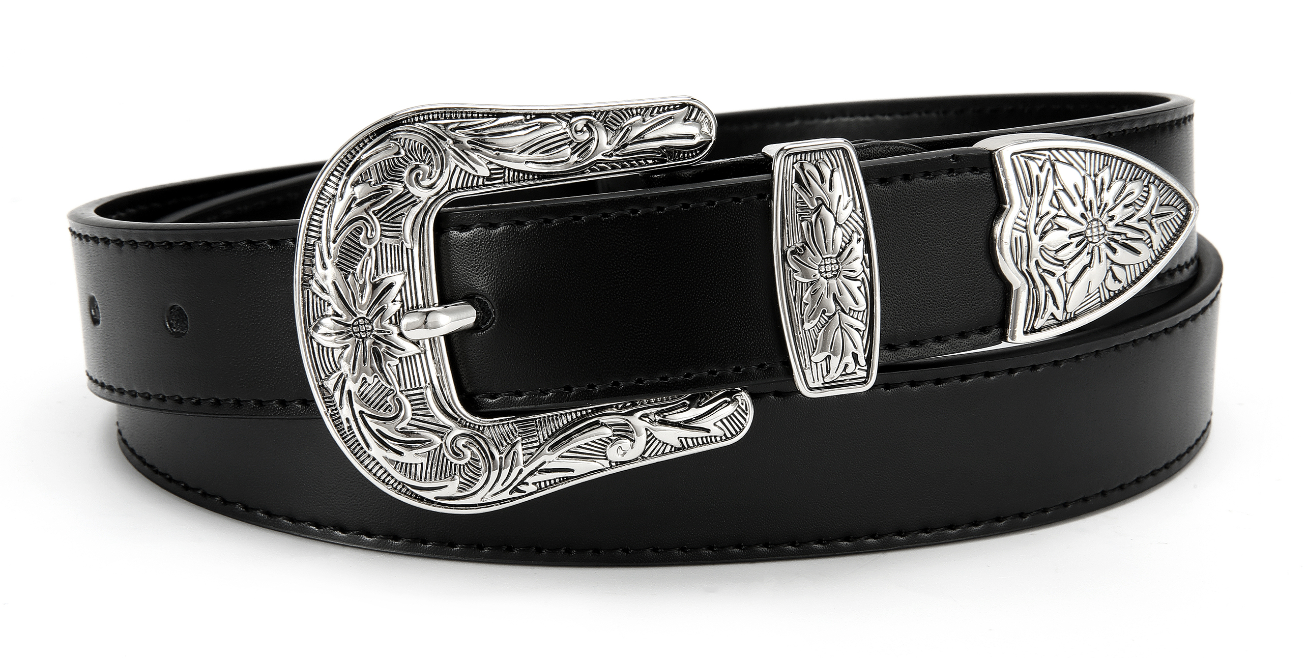 YOETEY Western Cowgirl Leather Belts for Women, Country Belts with