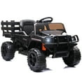 thumbnail image 1 of YOFE Black 12 V Tractor Truck Powered Ride-On with Trailer, 1 of 12