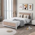 thumbnail image 1 of YOFE Full Bed Frames for Kid Adult, Full Platform Bed with Headboard and Footboard, Steel Slats, Full Size Bed Frame No Box Spring Needed, Modern Bedroom Furniture, White, D1705, 1 of 12
