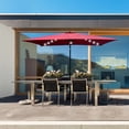 thumbnail image 1 of YOFE Heavy Duty Polyester Patio Umbrella, Market Solar Patio Umbrella w/6 Sturdy Ribs, Canopy Vent, Crank & Tilt System, 10 x 6.5 ft Burgundy UV Proof Table Umbrella for Beach, Pool, Backyard, D1037, 1 of 8