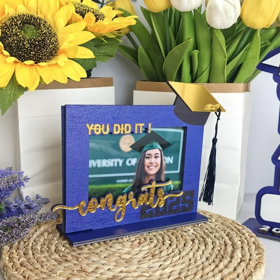 YOFOKO Class of 2025 Graduation Picture Frames 6x8 Inch Graduation Photo Frames for Photo Frame Graduation Party Gifts Photo Glass Frame for Tabletop Display