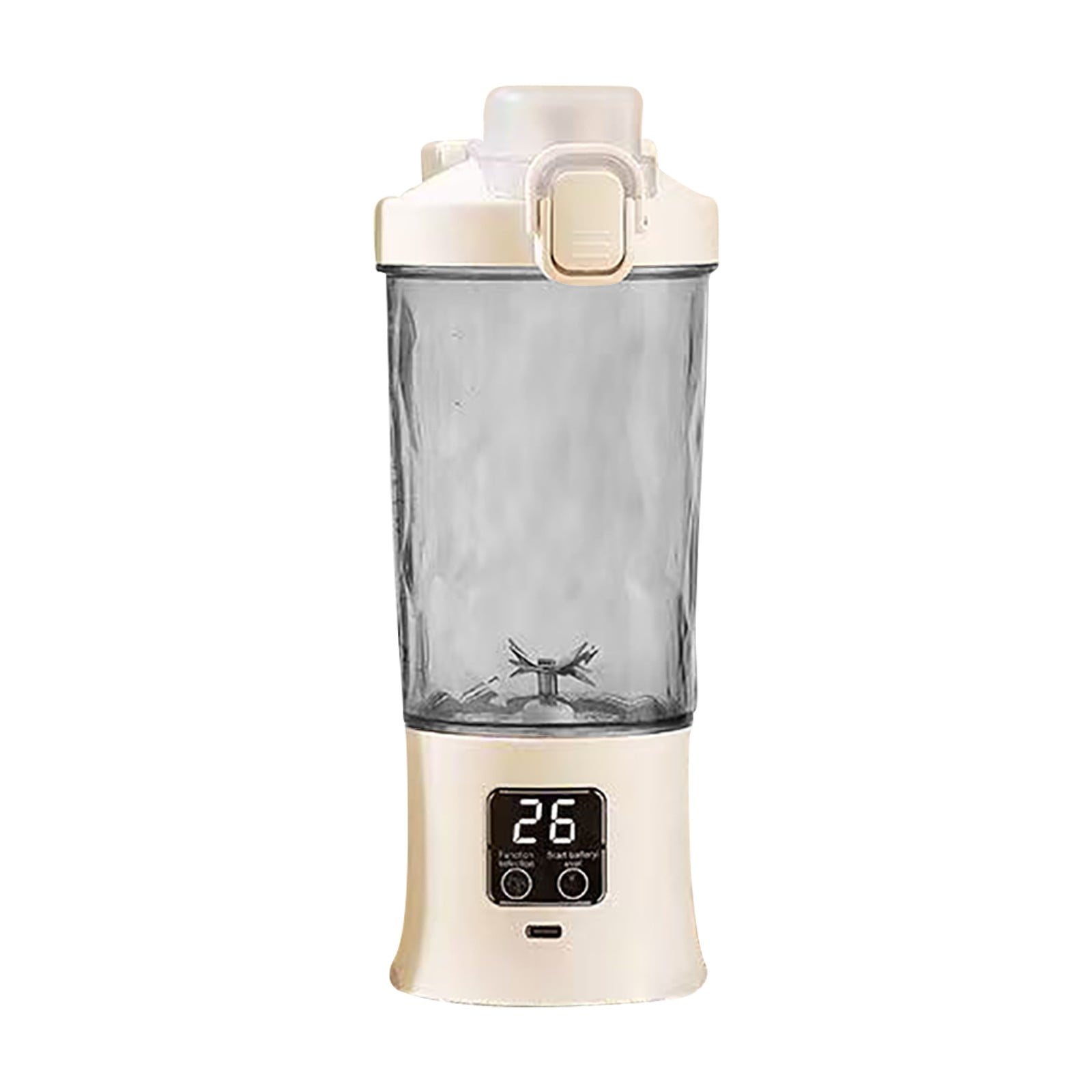 YOFOKO Portable Juicer Cup with 10-Blade Ice Crusher, 600ml Electric Blender for Smoothies, Cocktails, and On-the-Go Drinks