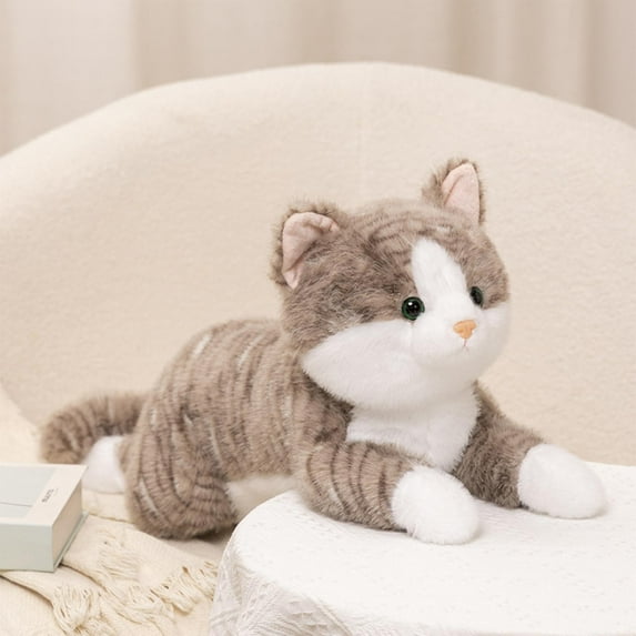 YOFOKO Weighted Plush Cat Doll - 12" Calming Sensory Toy for Anxiety Relief, Soft Huggable Companion with Realistic Features, Decorative Bed Pillow for Teens/Adults