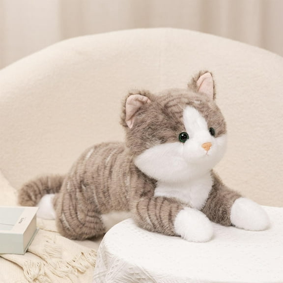 YOFOKO Weighted Plush Cat Doll - 12" Calming Sensory Toy for Anxiety Relief, Soft Huggable Companion with Realistic Features, Decorative Bed Pillow for Teens/Adults