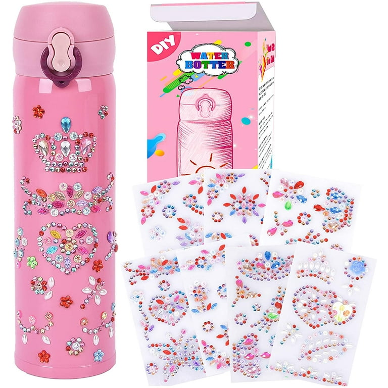 Valentine's Gifts for 7 Year Old Girls Decorate Your Own Water Bottles with  Tons of Rhinestone Glitter Gem Stickers - DIY Gifts Arts and Crafts, BPA