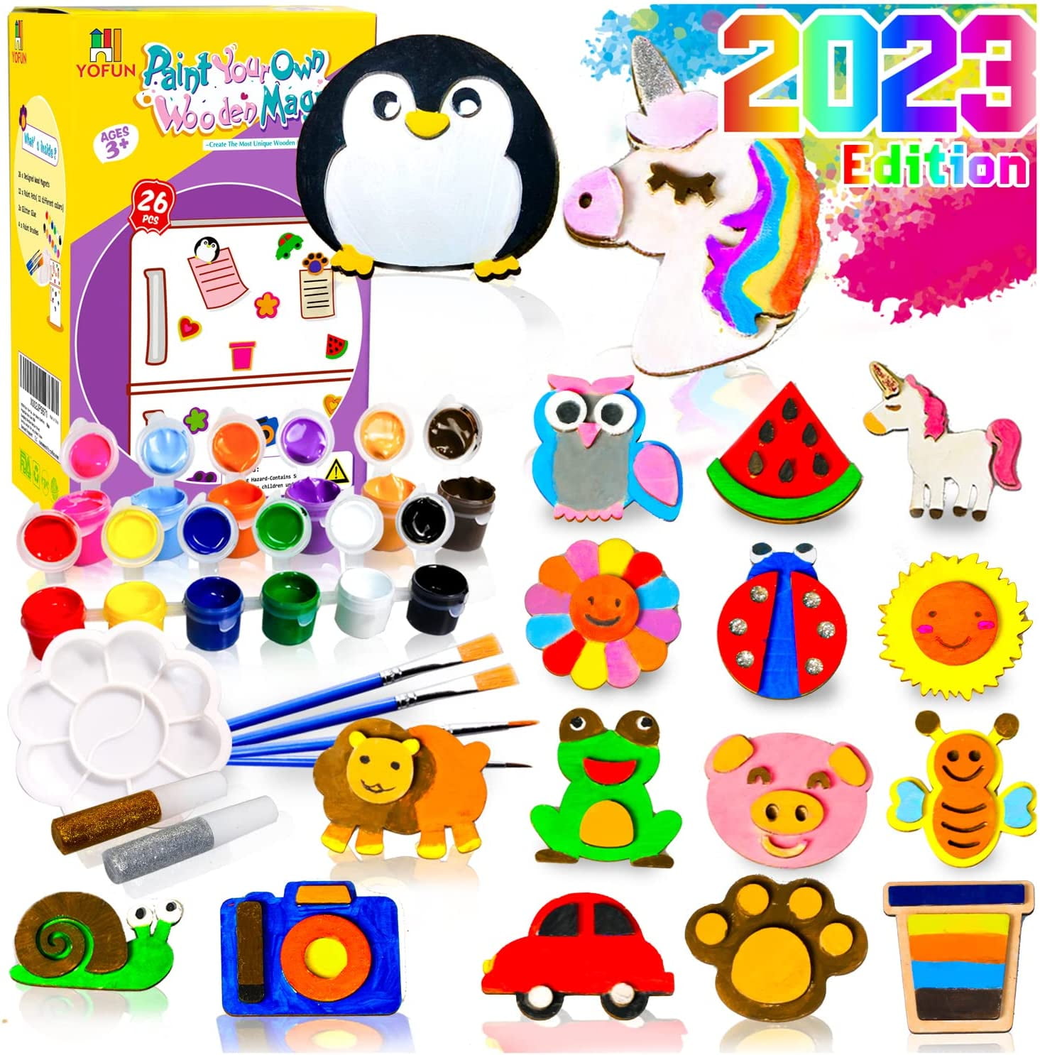  Sculpd Kids Painting Kit, Paint Craft Set for Kids Age 7+,  Includes 5 Colour Paint Set, Paintbrushes, Magnetic Picture Frame, 2  Canvases, Paint Palette, Additional Art Supplies and Free Guidebook