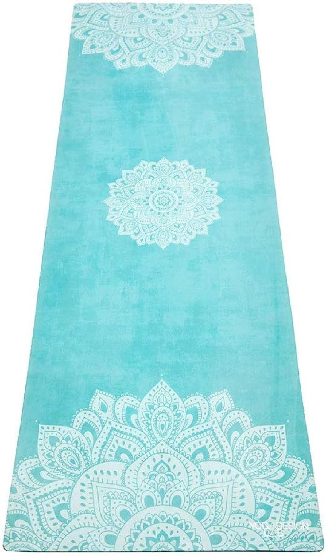 YOGA DESIGN LAB | Travel Yoga Mat | 2-in-1 Mat+Towel | Lightweight, Foldable, Eco Luxury | Ideal for Hot Yoga, Bikram, Pilates, Barre, Sweat | 1.5mm Thick | Includes Carrying Strap!