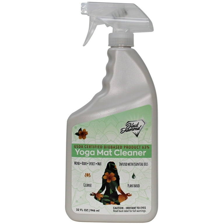 Black Diamond Stoneworks Yoga Mat Spray Cleaner USDA Certified BIOBASED Essential Oils Safe for All Type of Materials Exercise Pilates or