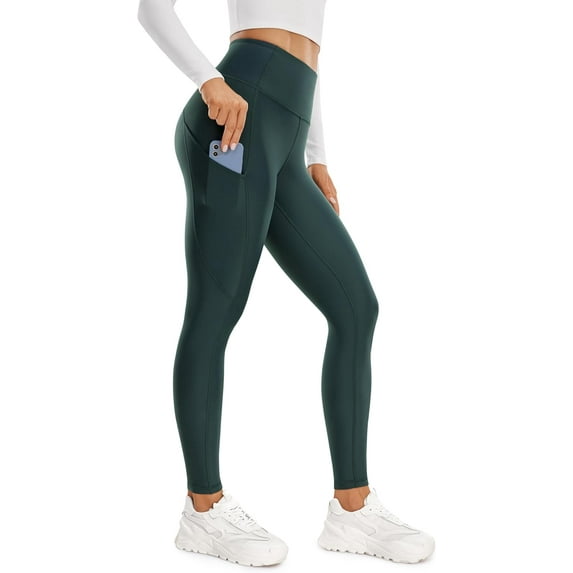 YOGA Thermal Fleece Lined Leggings Women 28'' - Winter Warm High Waisted Hiking Pants with Pockets Workout Running Tights