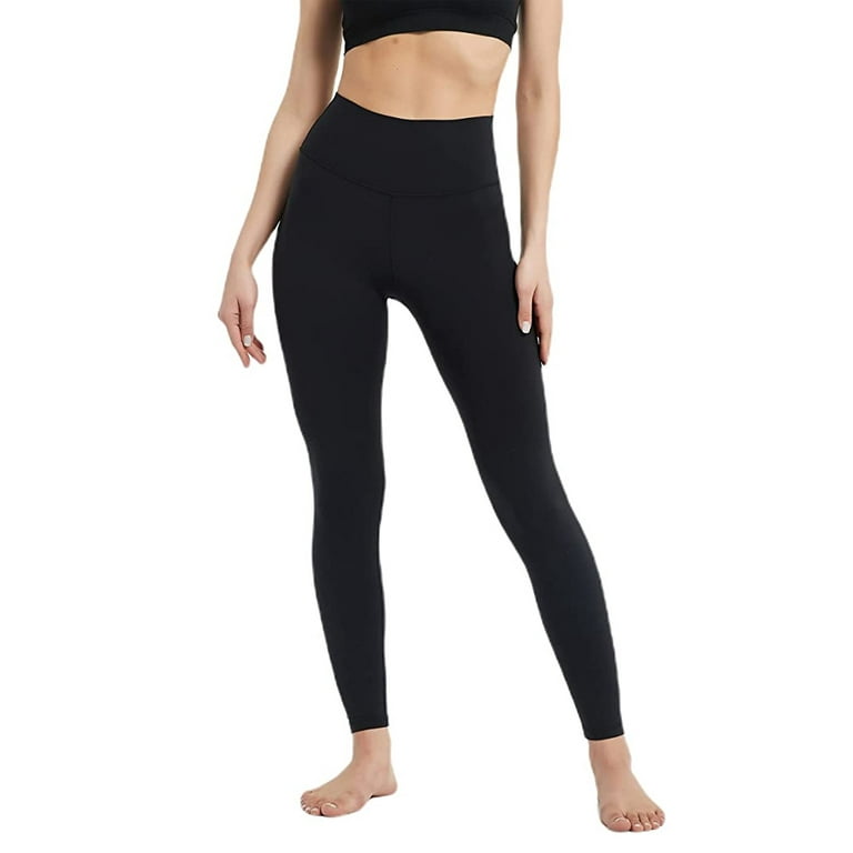YOGA Women's Naked Feeling Workout pants -Comfortable breathable Warm High  waist tight pants-Black
