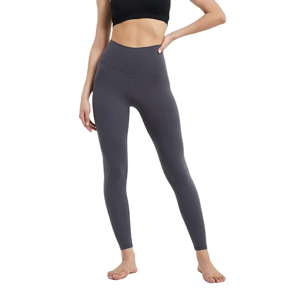 YOGA Women's Naked Feeling Workout pants -Comfortable breathable Warm High  waist tight pants-Grey 