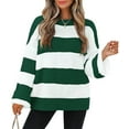 thumbnail image 1 of YOGAFOX Women Oversized Color Block Long Sleeve Pullover Sweater Forest Green M, 1 of 5