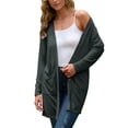 thumbnail image 1 of YOGAFOX Women's Fall Lightweight Open Front Cardigan Long Sleeve Button Down Loose Outwear with Pockets S-XXL, 1 of 5