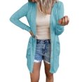 thumbnail image 1 of YOGAFOX Women's Fall Lightweight Open Front Cardigan Long Sleeve Button Down Loose Outwear with Pockets S-XXL, 1 of 2