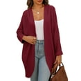 thumbnail image 1 of YOGAFOX Women's Fall Waffle Sweater Cardigan Batwing Long Sleeve Loose Open Front Knit Coat S-XXL, 1 of 5