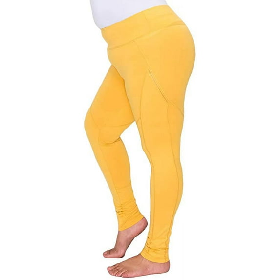 YOGALANDUSA Women's Yoga Workout Leggings – Plus Size High Waisted 4 Way Stretch with Zipper Pocket Casual Active Pants …