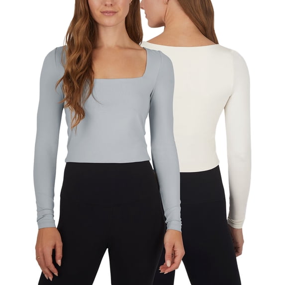 YOGALICIOUS womens 2pk Contour Olivia Crop Shirt, l
