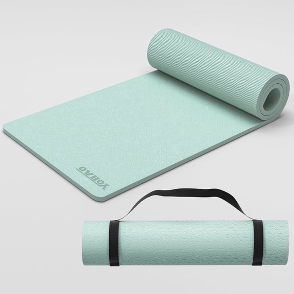 YOHAO Yoga Mat 10mm Thick,72"×26",Non-Slip Exercise Mat for Travel,Pilates and Fitness Workout(Matcha Green)